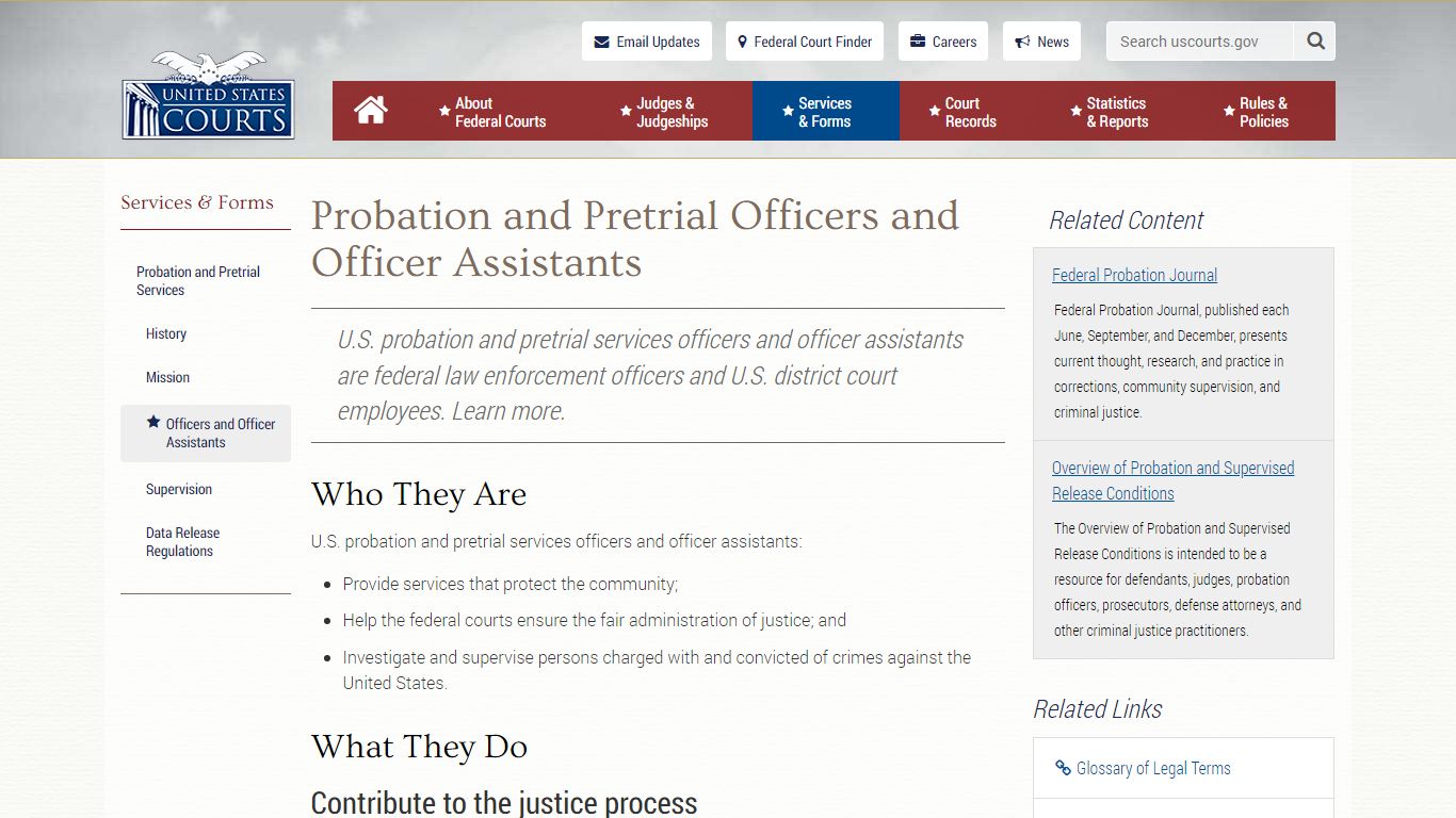 Probation and Pretrial Officers and Officer Assistants