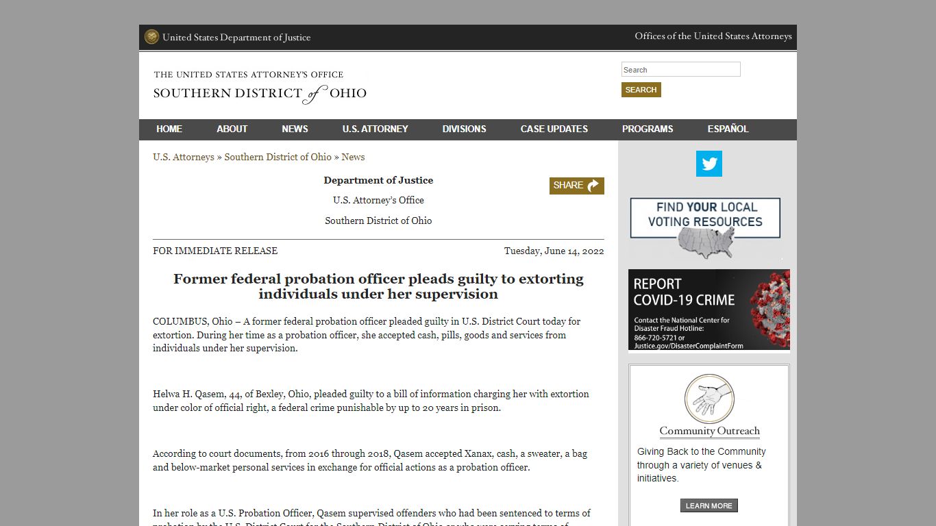 Former federal probation officer pleads guilty to extorting individuals ...